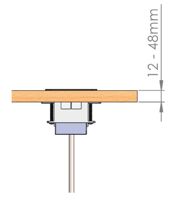 Multimodul - Einbausteckdose für Schreibtisch und Arbeitsplatte mit  Klappdeckel